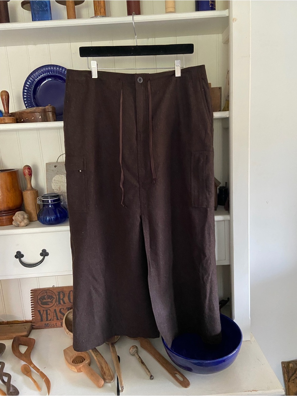 Eddie Bauer Women’s Dark Brown Wool Drawstring Skirt